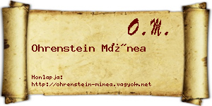 Ohrenstein Mínea névjegykártya